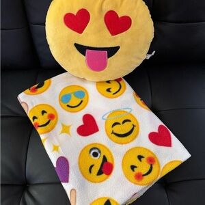 Emoji Pillow and Throw Blanket Set